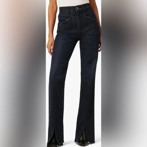 Joe’s jeans the Alexis bootcut front slit dark wash jeans